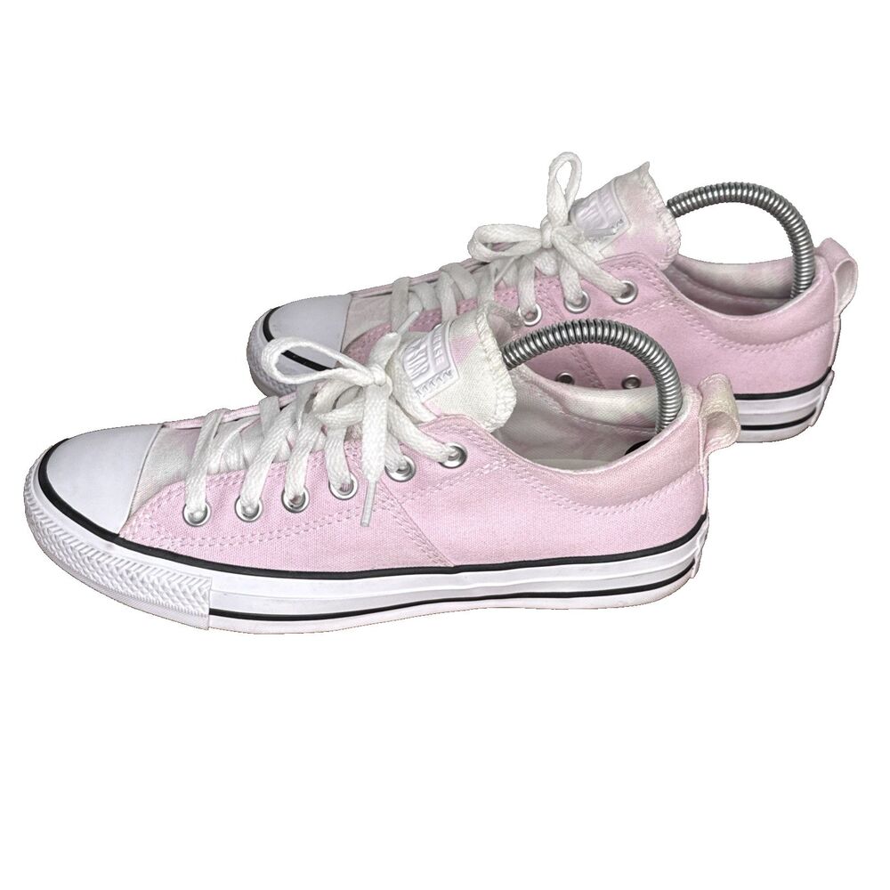 Converse All Star Womens Size 8 Chuck Taylor Low Top Canvas Pink White Sneakers